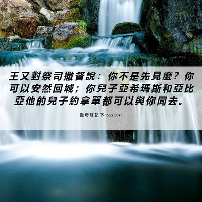 Picture 06 - 撒 母 耳 記 下 15:27 CUVT - 王 又 對 祭 司 撒 督 說 ： 你 不 是 - Bible Verse Picture