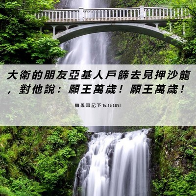 Picture 06 - 撒 母 耳 記 下 16:16 CUVT - 大 衛 的 朋 友 亞 基 人 戶 篩 去 見 - Bible Verse Picture