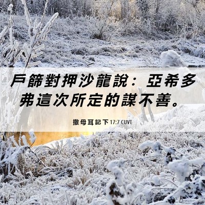 Picture 06 - 撒 母 耳 記 下 17:7 CUVT - 戶 篩 對 押 沙 龍 說 ： 亞 希 多 弗 - Bible Verse Picture