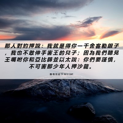 Picture 06 - 撒 母 耳 記 下 18:12 CUVT - 那 人 對 約 押 說 ： 我 就 是 得 你 - Bible Verse Picture