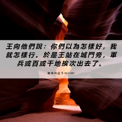 Picture 06 - 撒 母 耳 記 下 18:4 CUVT - 王 向 他 們 說 ： 你 們 以 為 怎 樣 - Bible Verse Picture