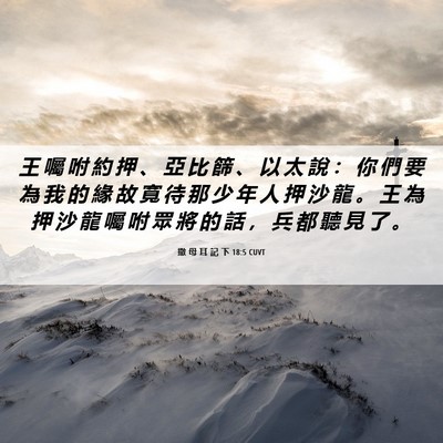 Picture 06 - 撒 母 耳 記 下 18:5 CUVT - 王 囑 咐 約 押 、 亞 比 篩 、 以 太 - Bible Verse Picture