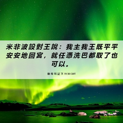 Picture 06 - 撒 母 耳 記 下 19:30 CUVT - 米 非 波 設 對 王 說 ： 我 主 我 王 - Bible Verse Picture