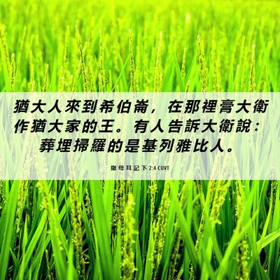 Picture 06 - 撒 母 耳 記 下 2:4 CUVT - 猶 大 人 來 到 希 伯 崙 ， 在 那 裡 - Bible Verse Picture