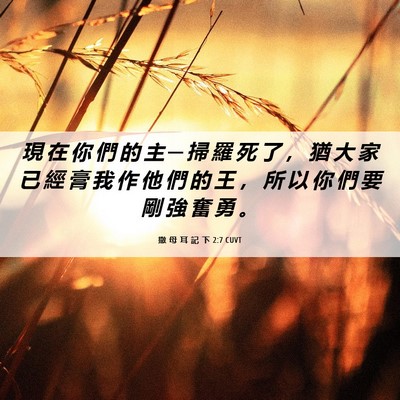 Picture 06 - 撒 母 耳 記 下 2:7 CUVT - 現 在 你 們 的 主 ─ 掃 羅 死 了 ， - Bible Verse Picture