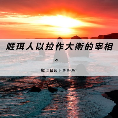 Picture 06 - 撒 母 耳 記 下 20:26 CUVT - 睚 珥 人 以 拉 作 大 衛 的 宰 相 - Bible Verse Picture
