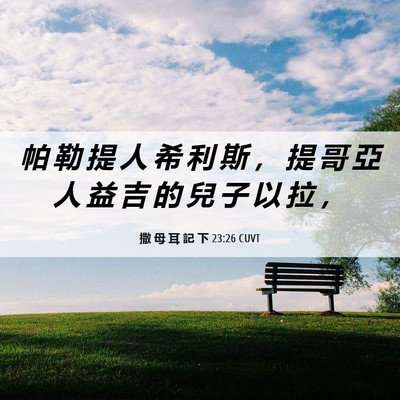 Picture 06 - 撒 母 耳 記 下 23:26 CUVT - 帕 勒 提 人 希 利 斯 ， 提 哥 亞 人 - Bible Verse Picture