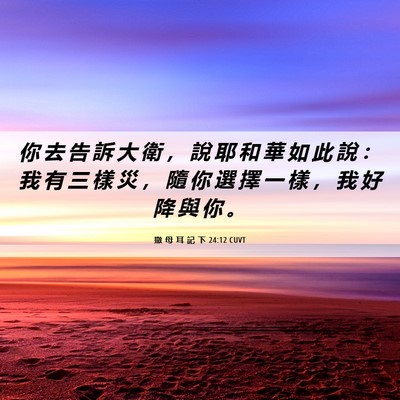Picture 06 - 撒 母 耳 記 下 24:12 CUVT - 你 去 告 訴 大 衛 ， 說 耶 和 華 如 - Bible Verse Picture