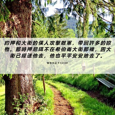 Picture 06 - 撒 母 耳 記 下 3:22 CUVT - 約 押 和 大 衛 的 僕 人 攻 擊 敵 軍 - Bible Verse Picture