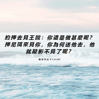 Picture 06 - 撒 母 耳 記 下 3:24 CUVT - 約 押 去 見 王 說 ： 你 這 是 做 甚 - Bible Verse Picture
