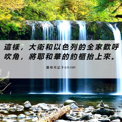Picture 06 - 撒 母 耳 記 下 6:15 CUVT - 這 樣 ， 大 衛 和 以 色 列 的 全 家 - Bible Verse Picture