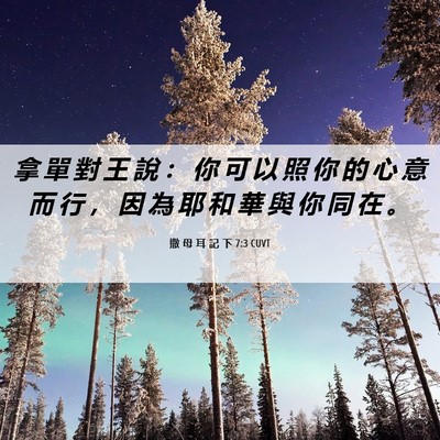 Picture 06 - 撒 母 耳 記 下 7:3 CUVT - 拿 單 對 王 說 ： 你 可 以 照 你 的 - Bible Verse Picture