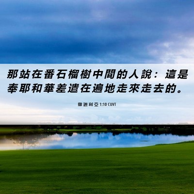 Picture 06 - 撒 迦 利 亞 1:10 CUVT - 那 站 在 番 石 榴 樹 中 間 的 人 說 - Bible Verse Picture