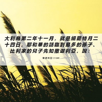 Picture 06 - 撒 迦 利 亞 1:7 CUVT - 大 利 烏 第 二 年 十 一 月 ， 就 是 - Bible Verse Picture