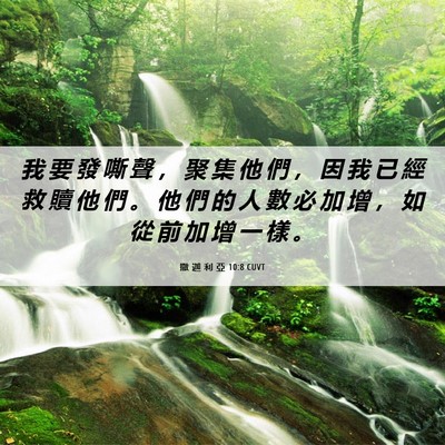 Picture 06 - 撒 迦 利 亞 10:8 CUVT - 我 要 發 嘶 聲 ， 聚 集 他 們 ， 因 - Bible Verse Picture