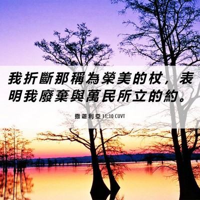 Picture 06 - 撒 迦 利 亞 11:10 CUVT - 我 折 斷 那 稱 為 榮 美 的 杖 ， 表 - Bible Verse Picture