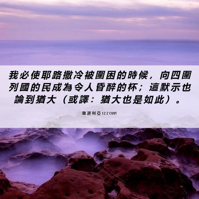 Picture 06 - 撒 迦 利 亞 12:2 CUVT - 我 必 使 耶 路 撒 冷 被 圍 困 的 時 - Bible Verse Picture