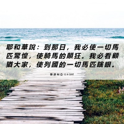 Picture 06 - 撒 迦 利 亞 12:4 CUVT - 耶 和 華 說 ： 到 那 日 ， 我 必 使 - Bible Verse Picture