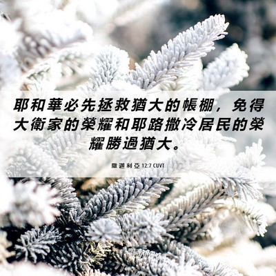 Picture 06 - 撒 迦 利 亞 12:7 CUVT - 耶 和 華 必 先 拯 救 猶 大 的 帳 棚 - Bible Verse Picture
