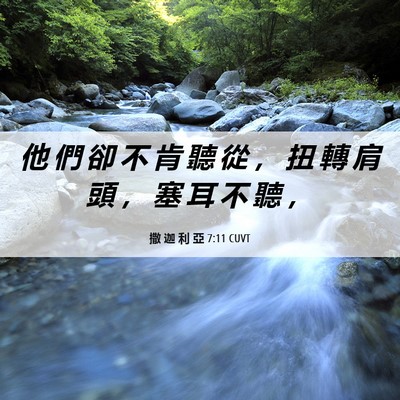 Picture 06 - 撒 迦 利 亞 7:11 CUVT - 他 們 卻 不 肯 聽 從 ， 扭 轉 肩 頭 - Bible Verse Picture