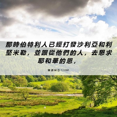 Picture 06 - 撒 迦 利 亞 7:2 CUVT - 那 時 伯 特 利 人 已 經 打 發 沙 利 - Bible Verse Picture