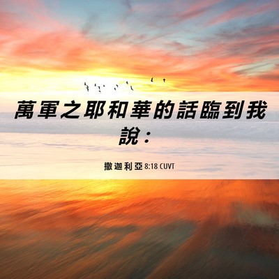 Picture 06 - 撒 迦 利 亞 8:18 CUVT - 萬 軍 之 耶 和 華 的 話 臨 到 我 說 - Bible Verse Picture
