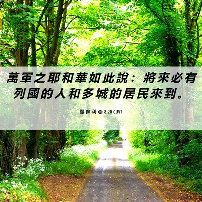 Picture 06 - 撒 迦 利 亞 8:20 CUVT - 萬 軍 之 耶 和 華 如 此 說 ： 將 來 - Bible Verse Picture