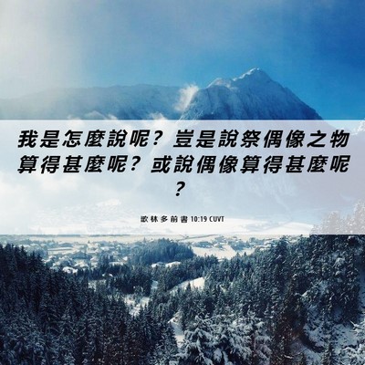 Picture 06 - 歌 林 多 前 書 10:19 CUVT - 我 是 怎 麼 說 呢 ？ 豈 是 說 祭 偶 - Bible Verse Picture