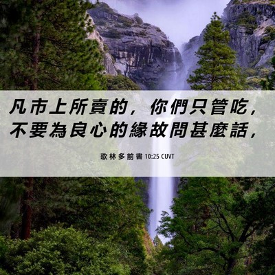 Picture 06 - 歌 林 多 前 書 10:25 CUVT - 凡 市 上 所 賣 的 ， 你 們 只 管 吃 - Bible Verse Picture