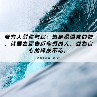 Picture 06 - 歌 林 多 前 書 10:28 CUVT - 若 有 人 對 你 們 說 ： 這 是 獻 過 - Bible Verse Picture