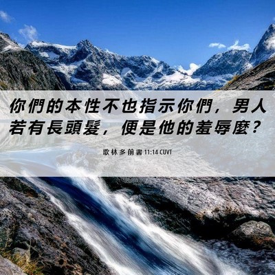 Picture 06 - 歌 林 多 前 書 11:14 CUVT - 你 們 的 本 性 不 也 指 示 你 們 ， - Bible Verse Picture