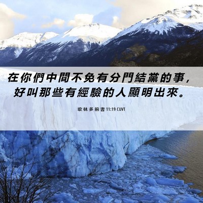 Picture 06 - 歌 林 多 前 書 11:19 CUVT - 在 你 們 中 間 不 免 有 分 門 結 黨 - Bible Verse Picture