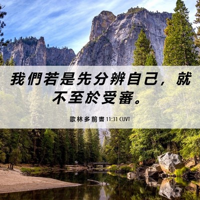 Picture 06 - 歌 林 多 前 書 11:31 CUVT - 我 們 若 是 先 分 辨 自 己 ， 就 不 - Bible Verse Picture
