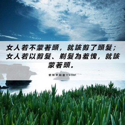 Picture 06 - 歌 林 多 前 書 11:6 CUVT - 女 人 若 不 蒙 著 頭 ， 就 該 剪 了 - Bible Verse Picture