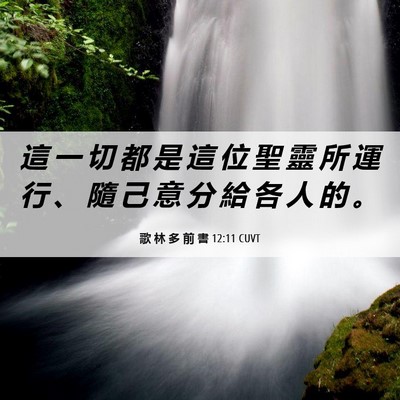 Picture 06 - 歌 林 多 前 書 12:11 CUVT - 這 一 切 都 是 這 位 聖 靈 所 運 行 - Bible Verse Picture