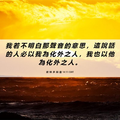 Picture 06 - 歌 林 多 前 書 14:11 CUVT - 我 若 不 明 白 那 聲 音 的 意 思 ， - Bible Verse Picture