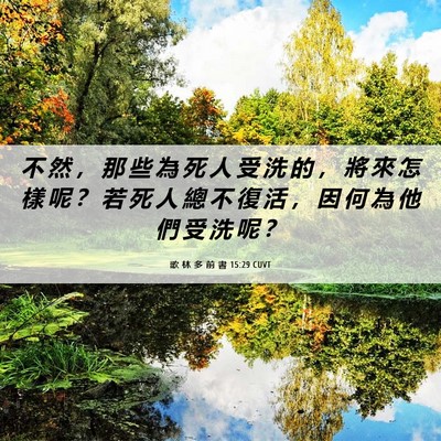 Picture 06 - 歌 林 多 前 書 15:29 CUVT - 不 然 ， 那 些 為 死 人 受 洗 的 ， - Bible Verse Picture