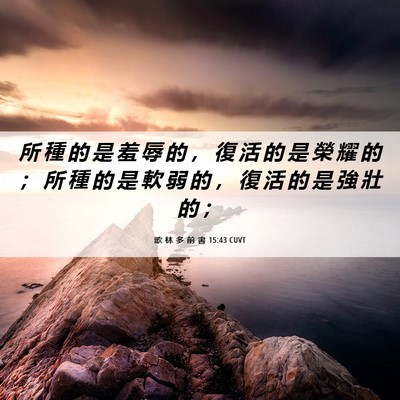 Picture 06 - 歌 林 多 前 書 15:43 CUVT - 所 種 的 是 羞 辱 的 ， 復 活 的 是 - Bible Verse Picture