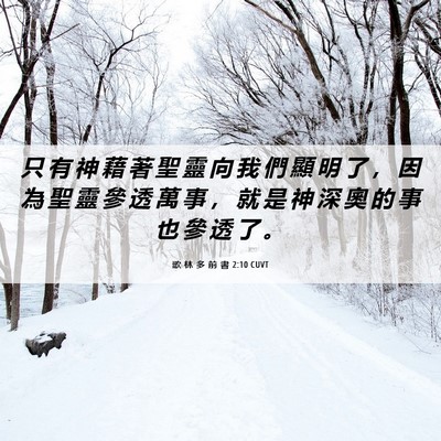 Picture 06 - 歌 林 多 前 書 2:10 CUVT - 只 有 神 藉 著 聖 靈 向 我 們 顯 明 - Bible Verse Picture