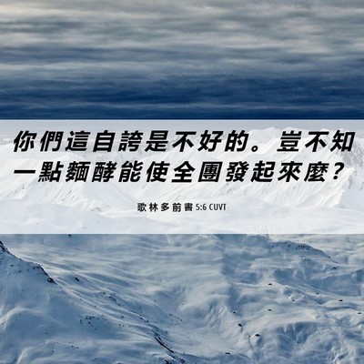 Picture 06 - 歌 林 多 前 書 5:6 CUVT - 你 們 這 自 誇 是 不 好 的 。 豈 不 - Bible Verse Picture
