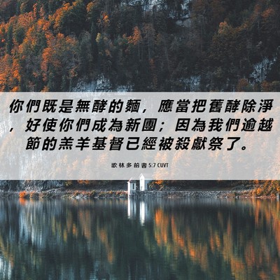 Picture 06 - 歌 林 多 前 書 5:7 CUVT - 你 們 既 是 無 酵 的 麵 ， 應 當 把 - Bible Verse Picture