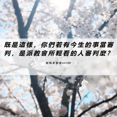 Picture 06 - 歌 林 多 前 書 6:4 CUVT - 既 是 這 樣 ， 你 們 若 有 今 生 的 - Bible Verse Picture