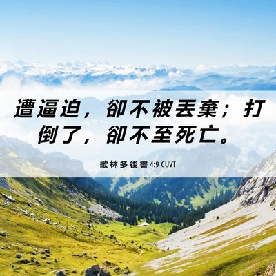 Picture 06 - 歌 林 多 後 書 4:9 CUVT - 遭 逼 迫 ， 卻 不 被 丟 棄 ； 打 倒 - Bible Verse Picture