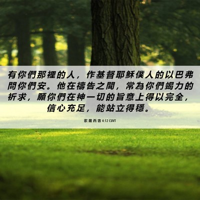 Picture 06 - 歌 羅 西 書 4:12 CUVT - 有 你 們 那 裡 的 人 ， 作 基 督 耶 - Bible Verse Picture