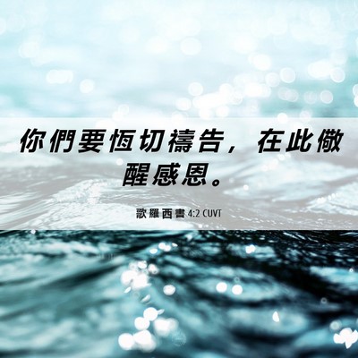 Picture 06 - 歌 羅 西 書 4:2 CUVT - 你 們 要 恆 切 禱 告 ， 在 此 儆 醒 - Bible Verse Picture