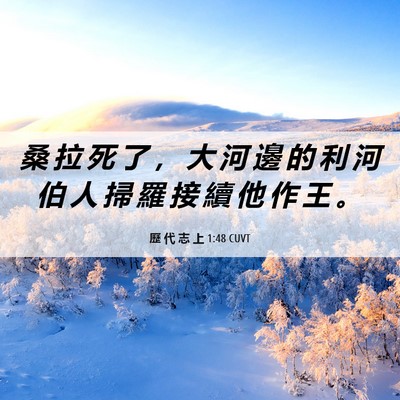 Picture 06 - 歷 代 志 上 1:48 CUVT - 桑 拉 死 了 ， 大 河 邊 的 利 河 伯 - Bible Verse Picture