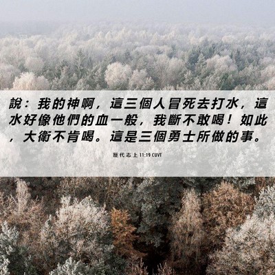 Picture 06 - 歷 代 志 上 11:19 CUVT - 說 ： 我 的 神 啊 ， 這 三 個 人 冒 - Bible Verse Picture