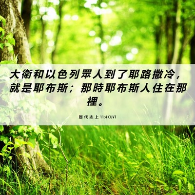 Picture 06 - 歷 代 志 上 11:4 CUVT - 大 衛 和 以 色 列 眾 人 到 了 耶 路 - Bible Verse Picture