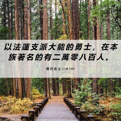 Picture 06 - 歷 代 志 上 12:30 CUVT - 以 法 蓮 支 派 大 能 的 勇 士 ， 在 - Bible Verse Picture