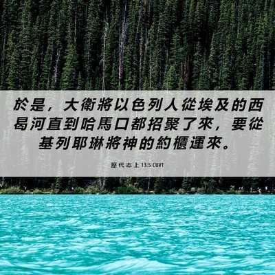 Picture 06 - 歷 代 志 上 13:5 CUVT - 於 是 ， 大 衛 將 以 色 列 人 從 埃 - Bible Verse Picture
